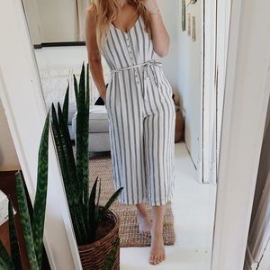 American Eagle • Striped Wide Leg Jumpsuit